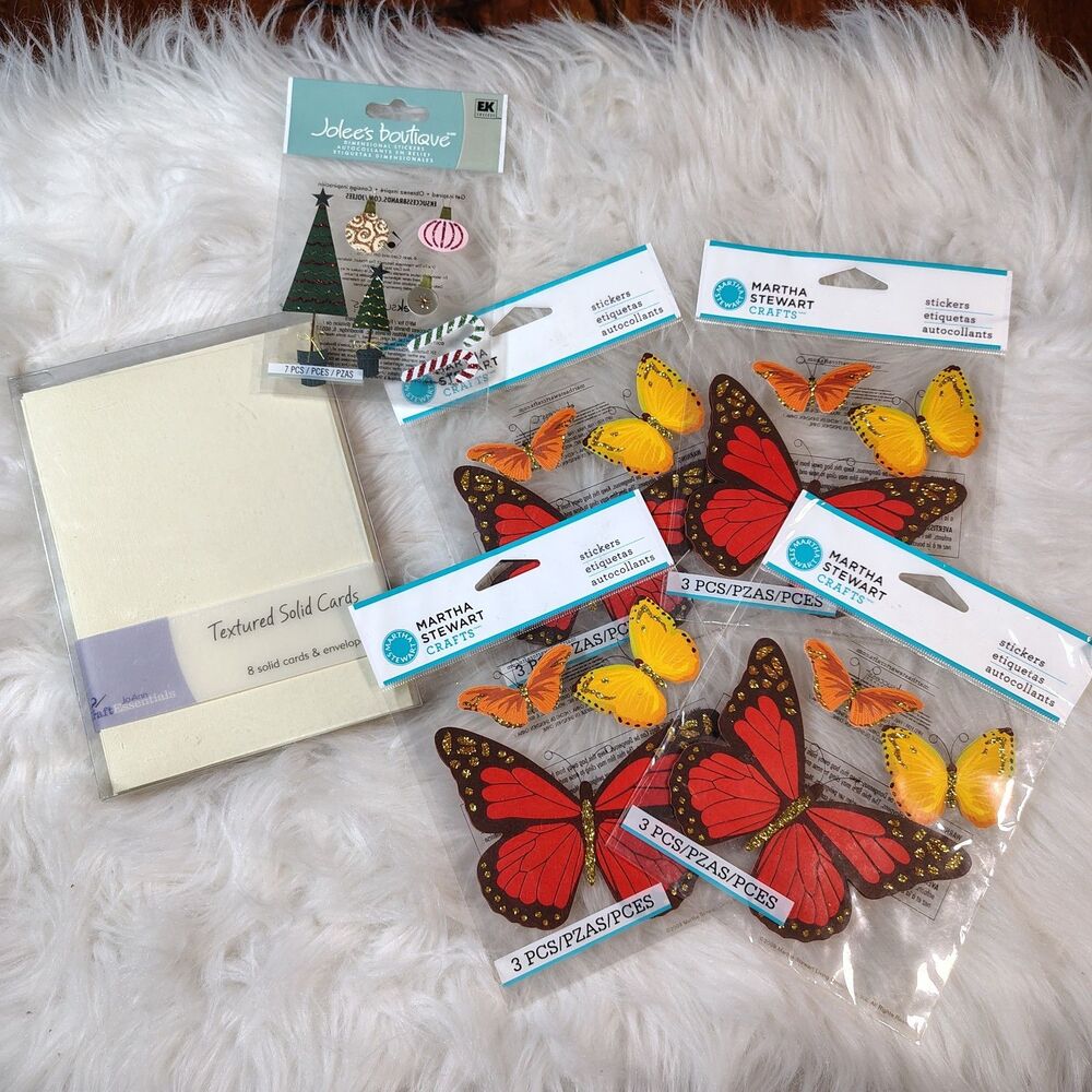 Martha Stewart &Jolees  Stickers Textured Solid Cards NEW Bundle